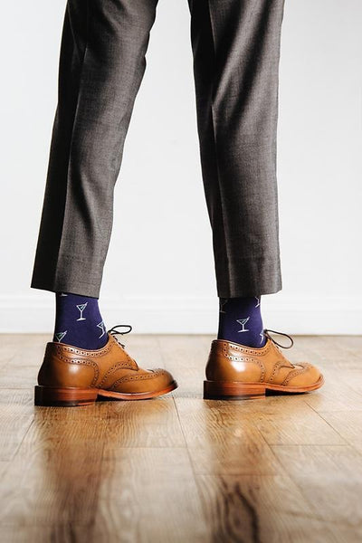 Straight Up & Dirty Sock, Socks, Alynn Socks, Navy Blue, Carded Cotton, Nylon, Spandex, SK1022, Men's Socks, Socks for Men, Clinks.com
