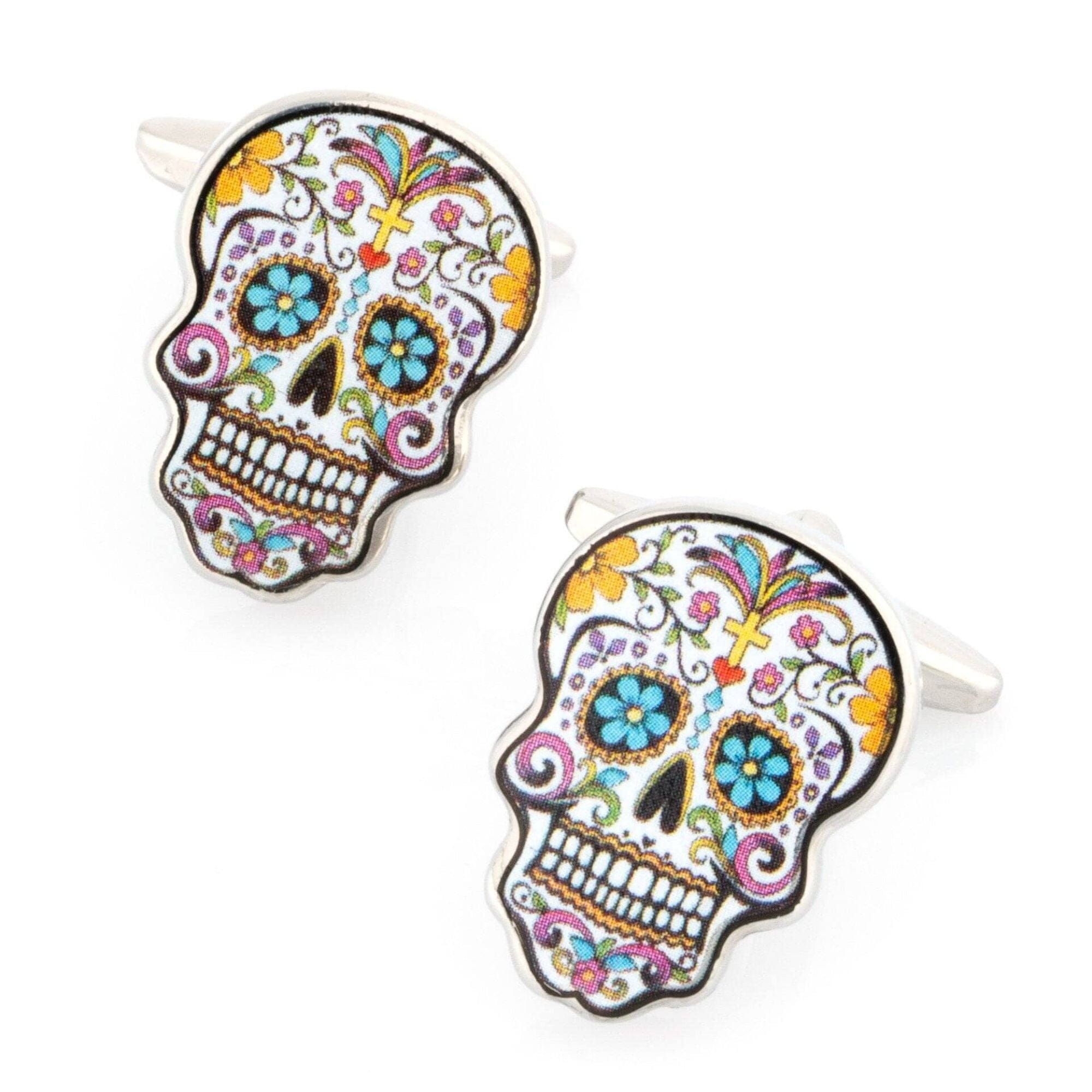 Flower Skull Calavera Cufflinks Novelty Cufflinks Clinks Australia Flower Skull Calavera Cufflinks 