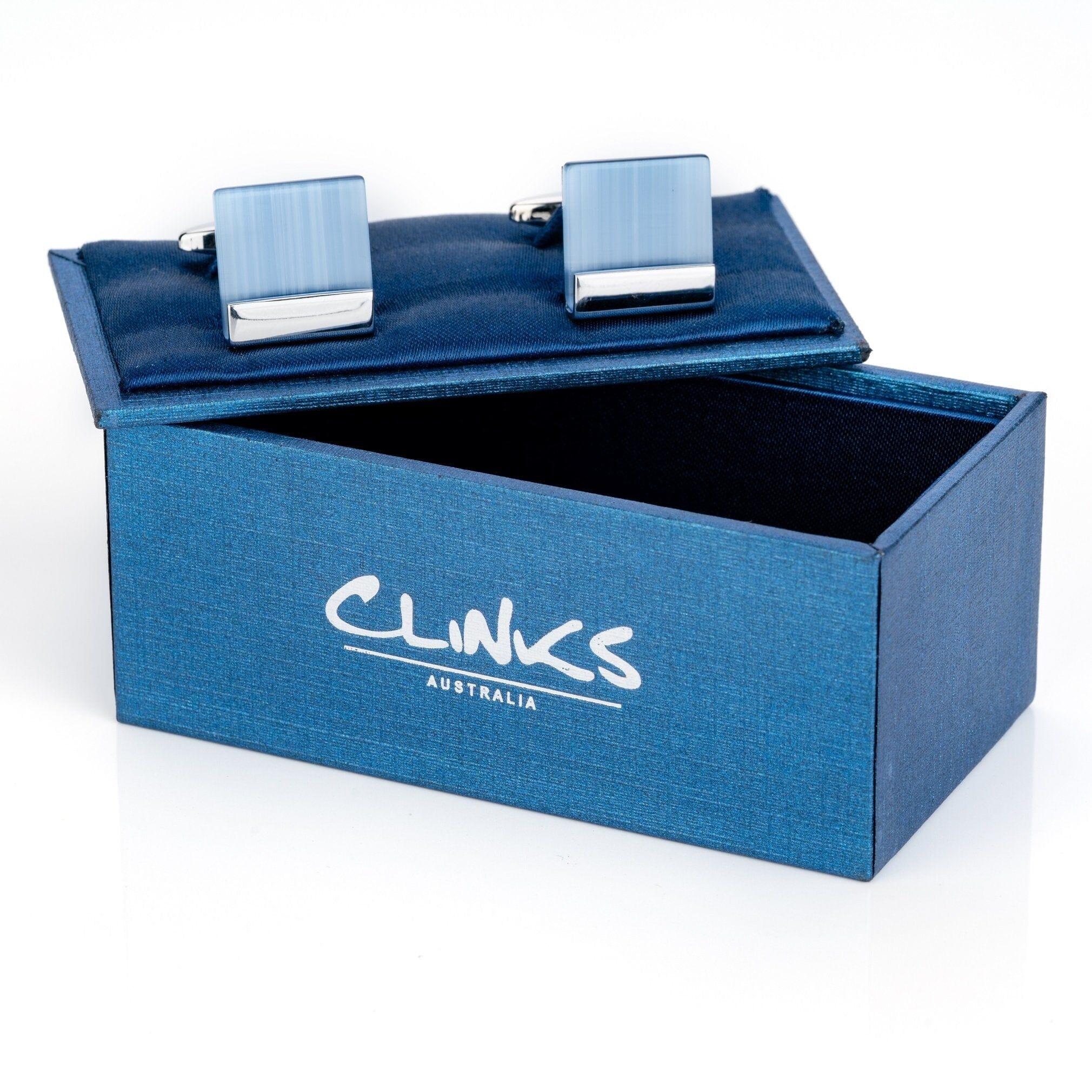 Blue Ice Cateye Cufflinks Classic & Modern Cufflinks Clinks Australia 
