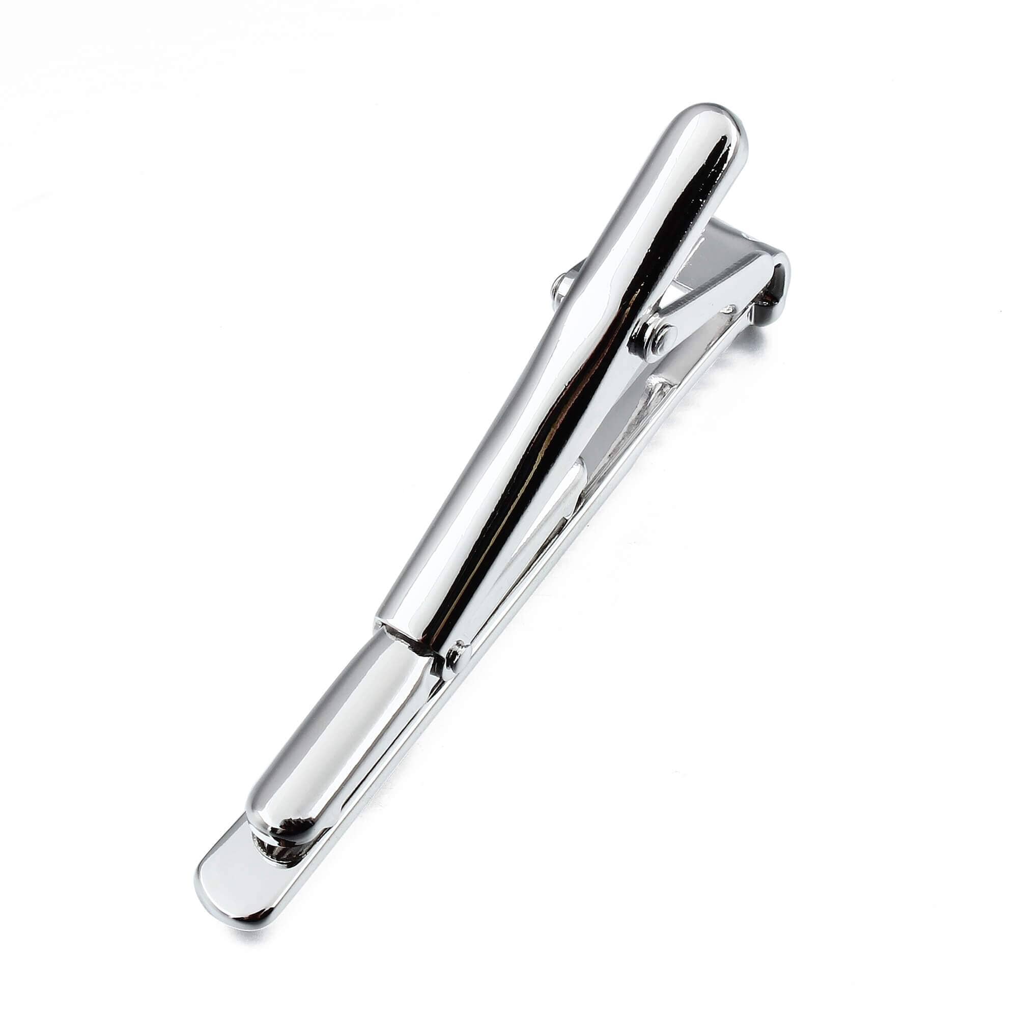 Baseball Bat Silver Tie Clip Tie Bars Clinks 