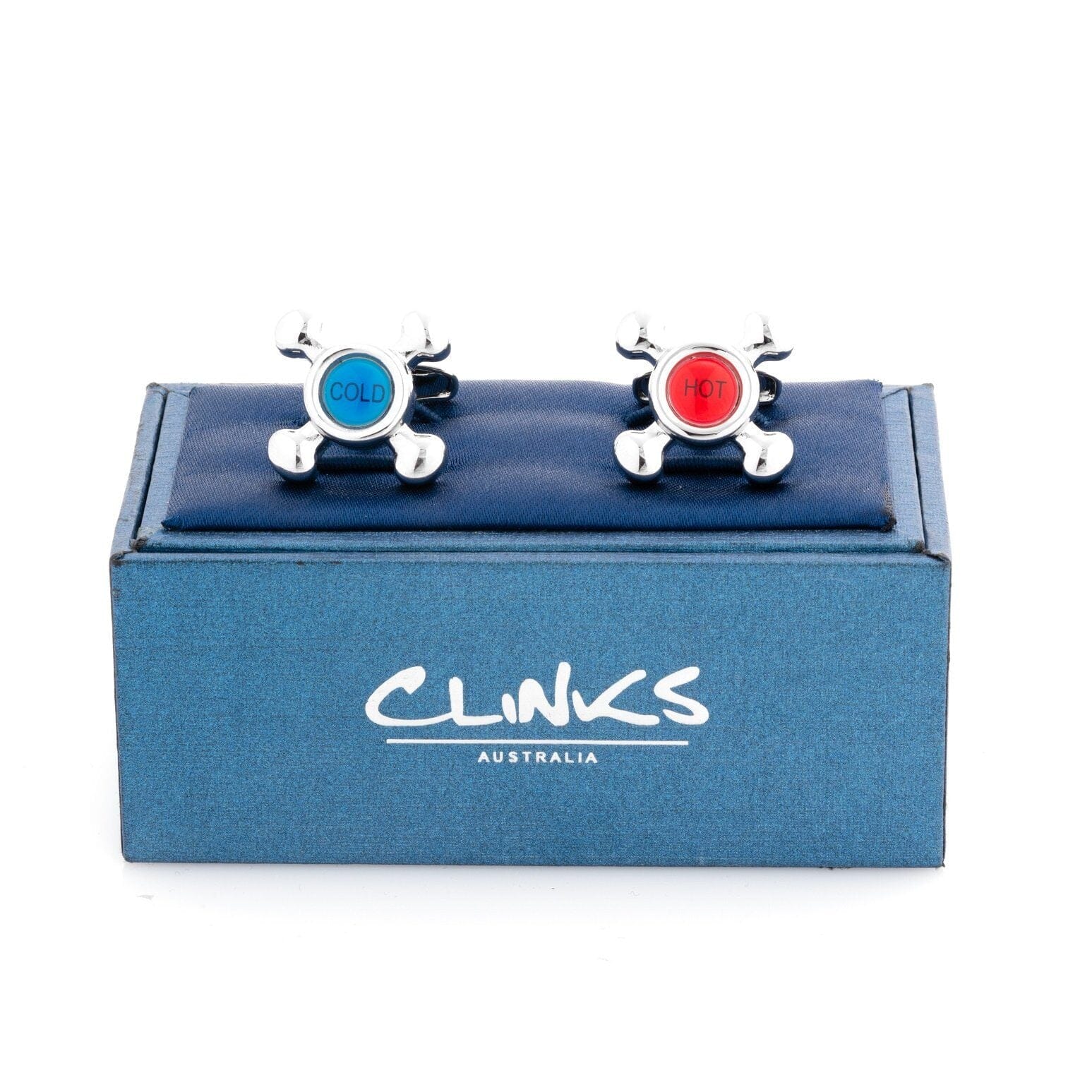 Red & Blue Hot & Cold Tap Cufflinks Novelty Cufflinks Clinks Australia 
