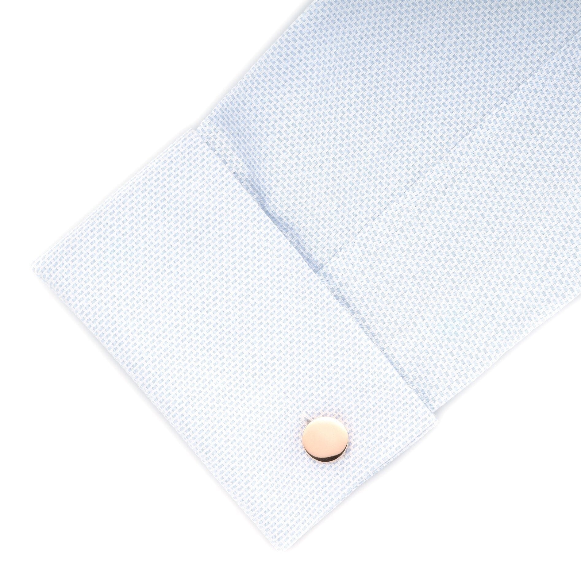 Engravable Round Cufflinks Rose Gold Classic & Modern Cufflinks Clinks Australia 