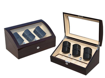 Mahogany Watch Winder Box, 6 + 6 Watches Winder, Cuffed Watch Watch Winder, Clinks Australia Watch Winder Box, Mahogany Watch Winder Box on Cuffed, Australia Watch Winder Box, Watch Winder Storage Box, Watch Winder Display Box, Watch Winder Box for 6 + 6, Watch Winder Box, Mahogany, CW0601, Clinks.com