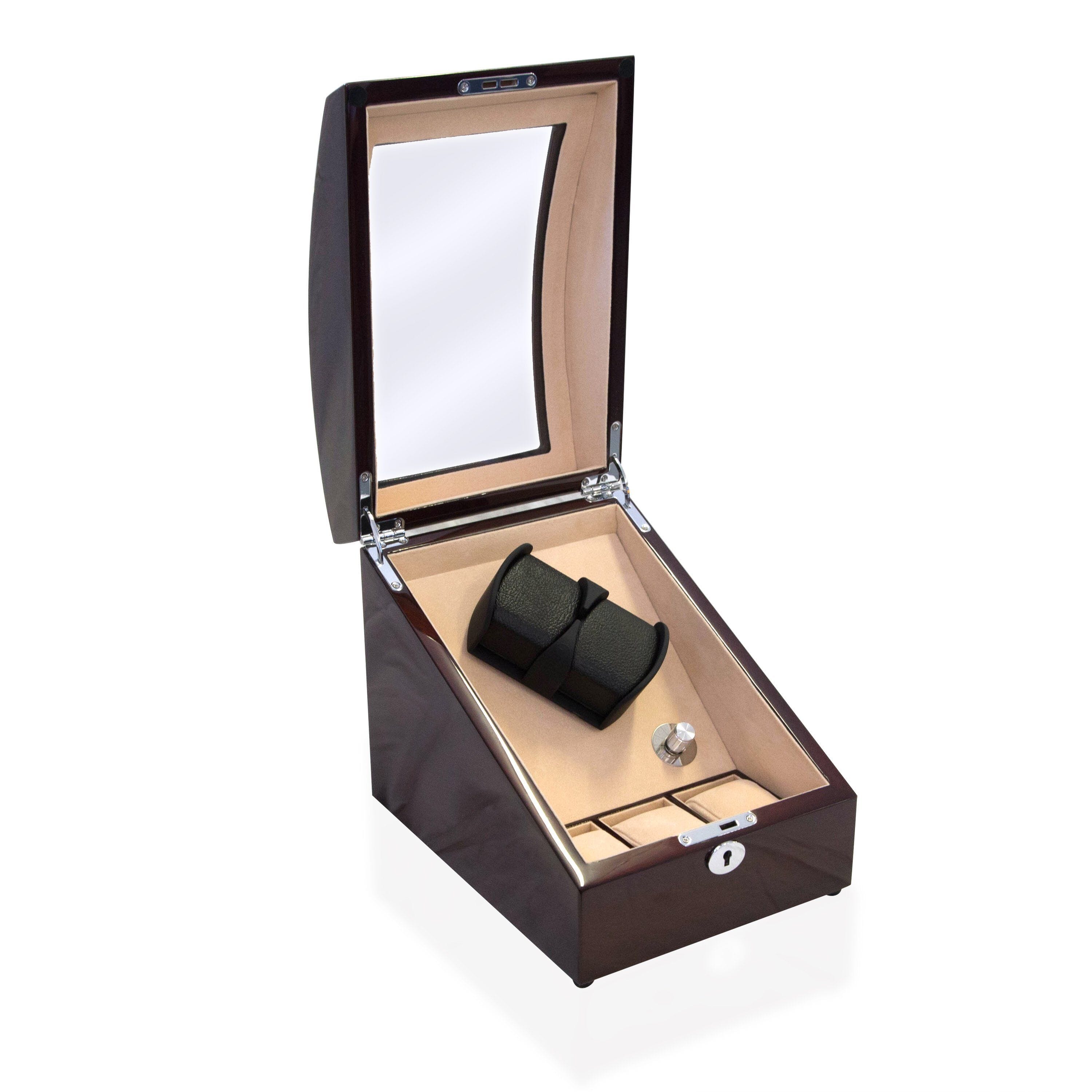 Avoca Watch Winder Box for 2 + 3 watches in Mahogany Watch Winder Boxes Clinks 