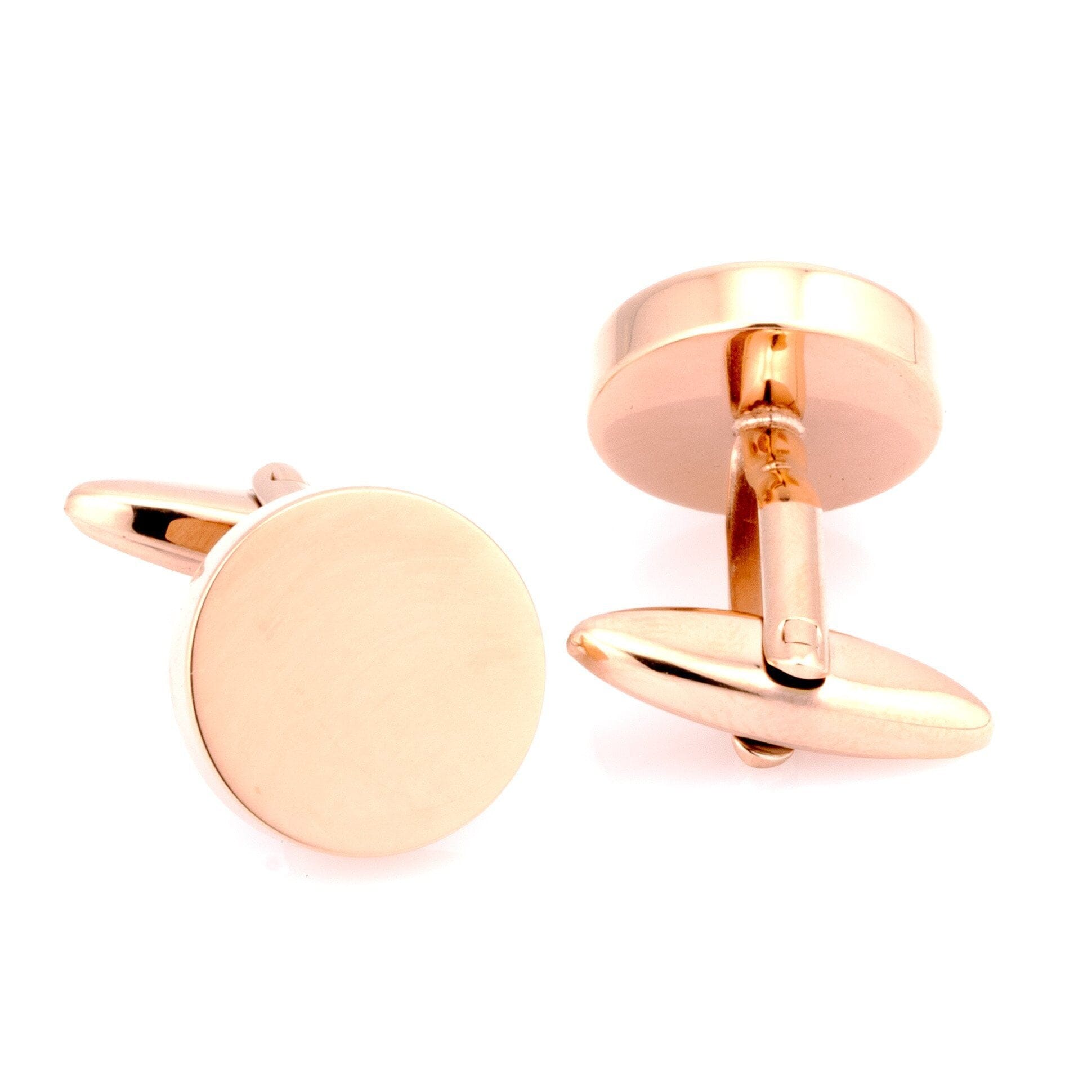 Engravable Round Cufflinks Rose Gold Classic & Modern Cufflinks Clinks Australia 