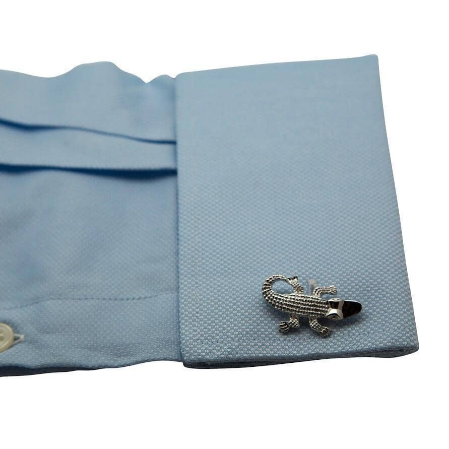 Silver Crocodile Cufflinks Novelty Cufflinks Clinks Australia 