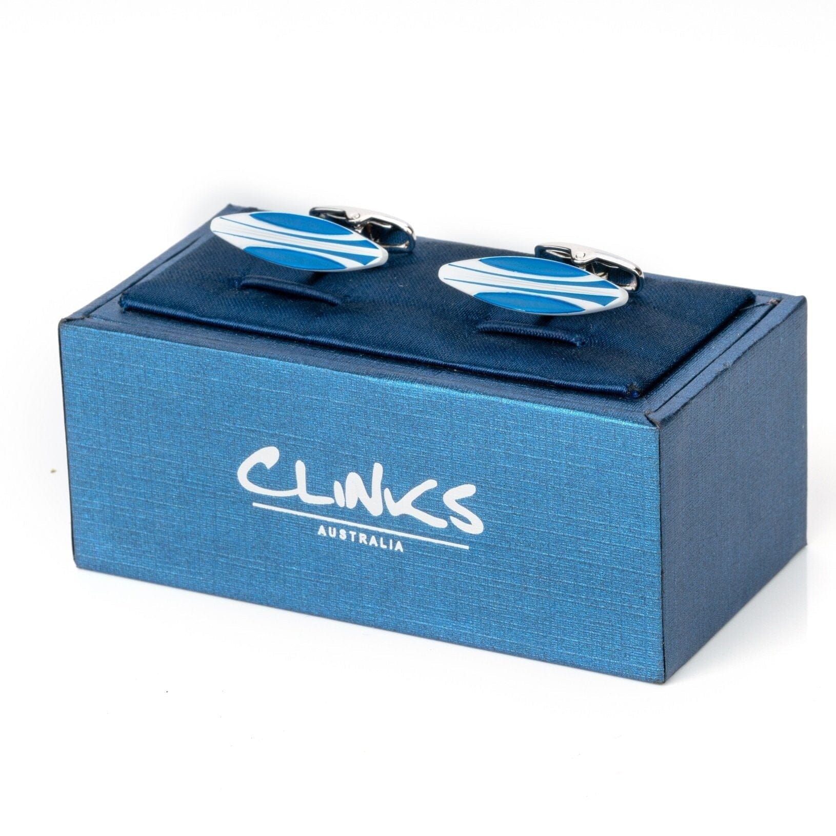 Blue/White Surfboard Cufflinks Novelty Cufflinks Clinks Australia 