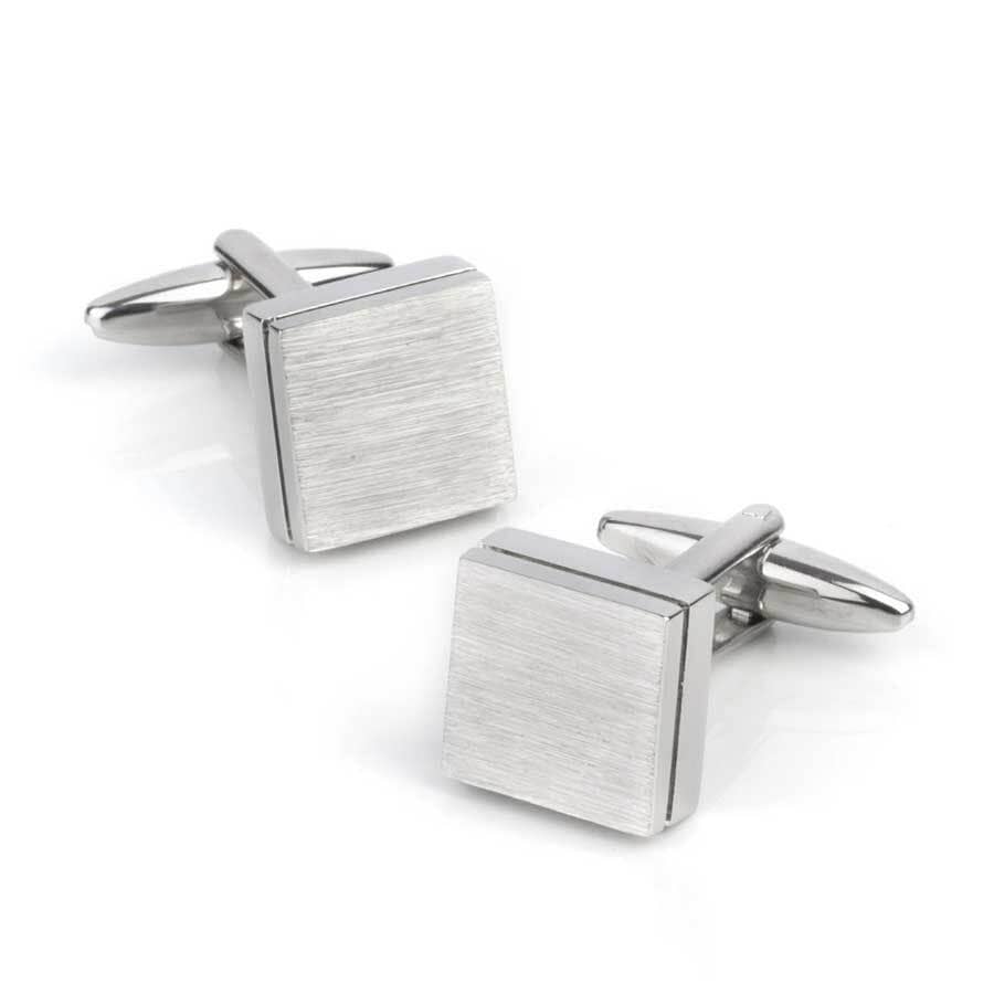Brushed Square Silver Cufflinks Classic & Modern Cufflinks Clinks Australia 