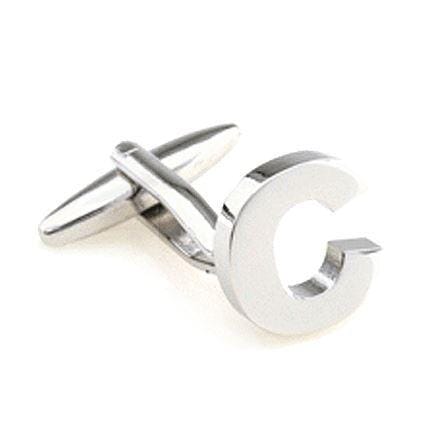 Silver Cut Out Initial Letter Cufflinks Classic & Modern Cufflinks Clinks Australia 