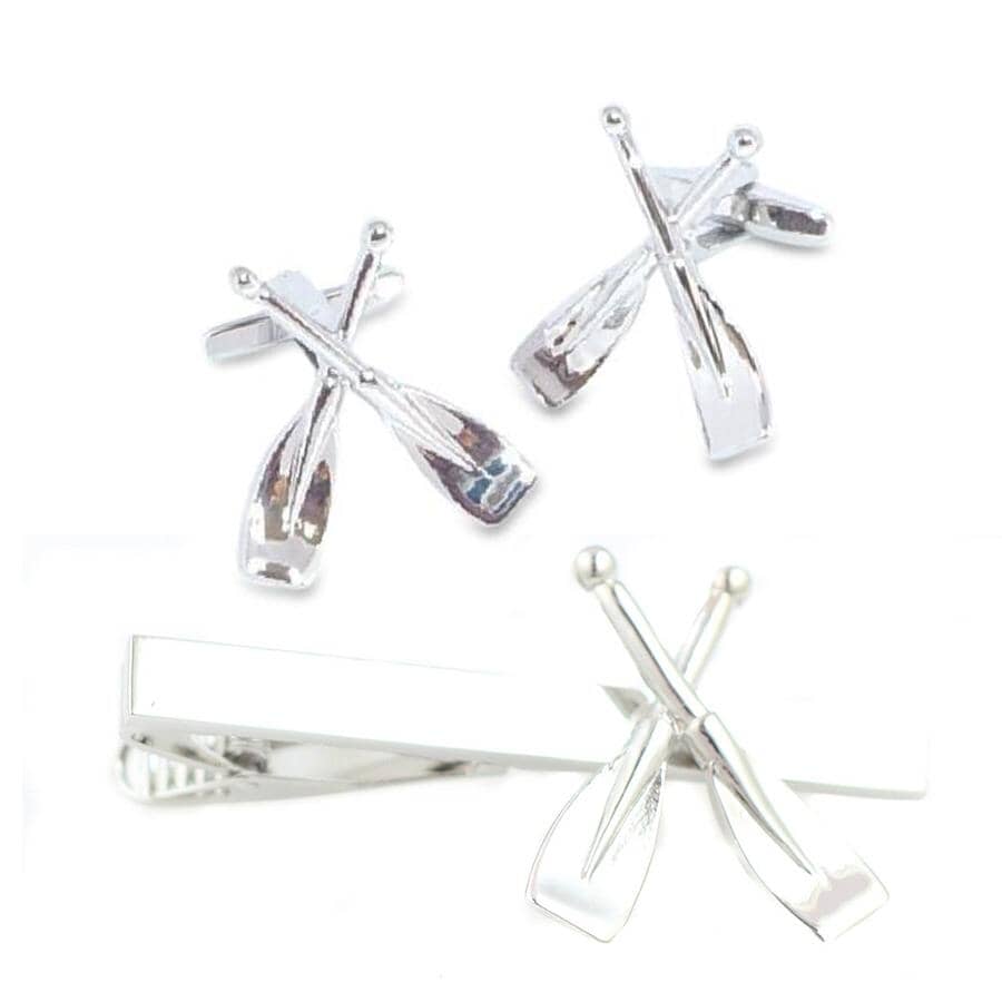 Crossed Oars or Paddles Cufflinks & Tie Clip Set Gift Set Clinks Australia Default 