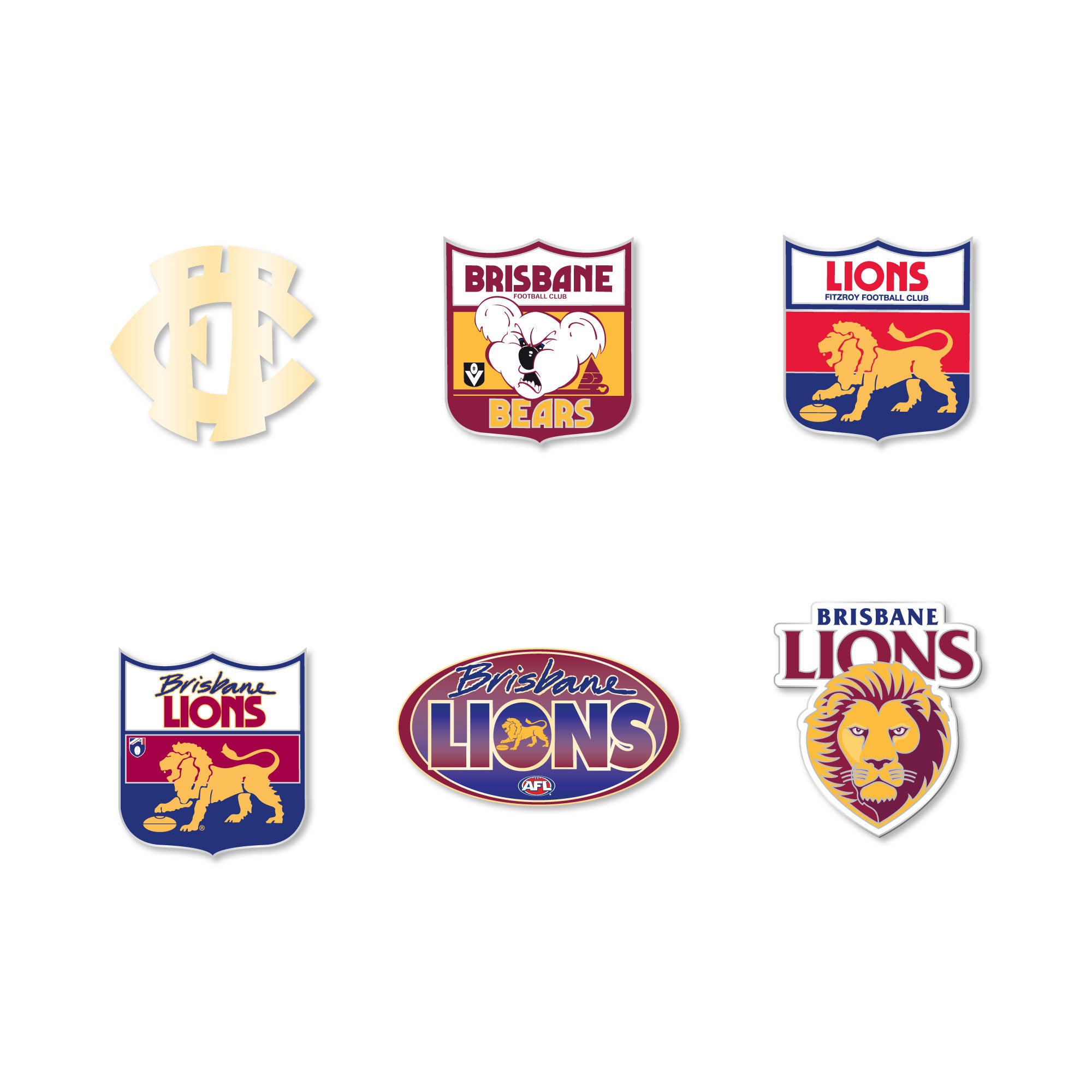 Brisbane Lions Logo AFL Pin Set