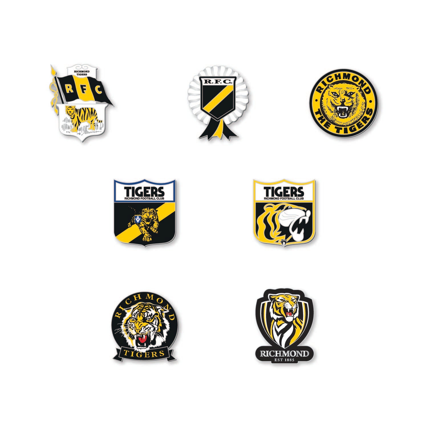 Richmond Tigers AFL Pin Set