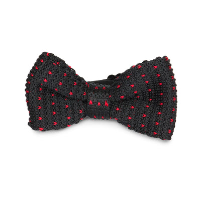 Black/Red Dot Kids Knit Bowtie