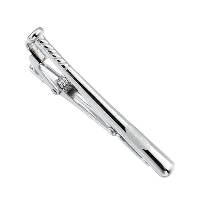 Baseball Bat Silver Tie Clip