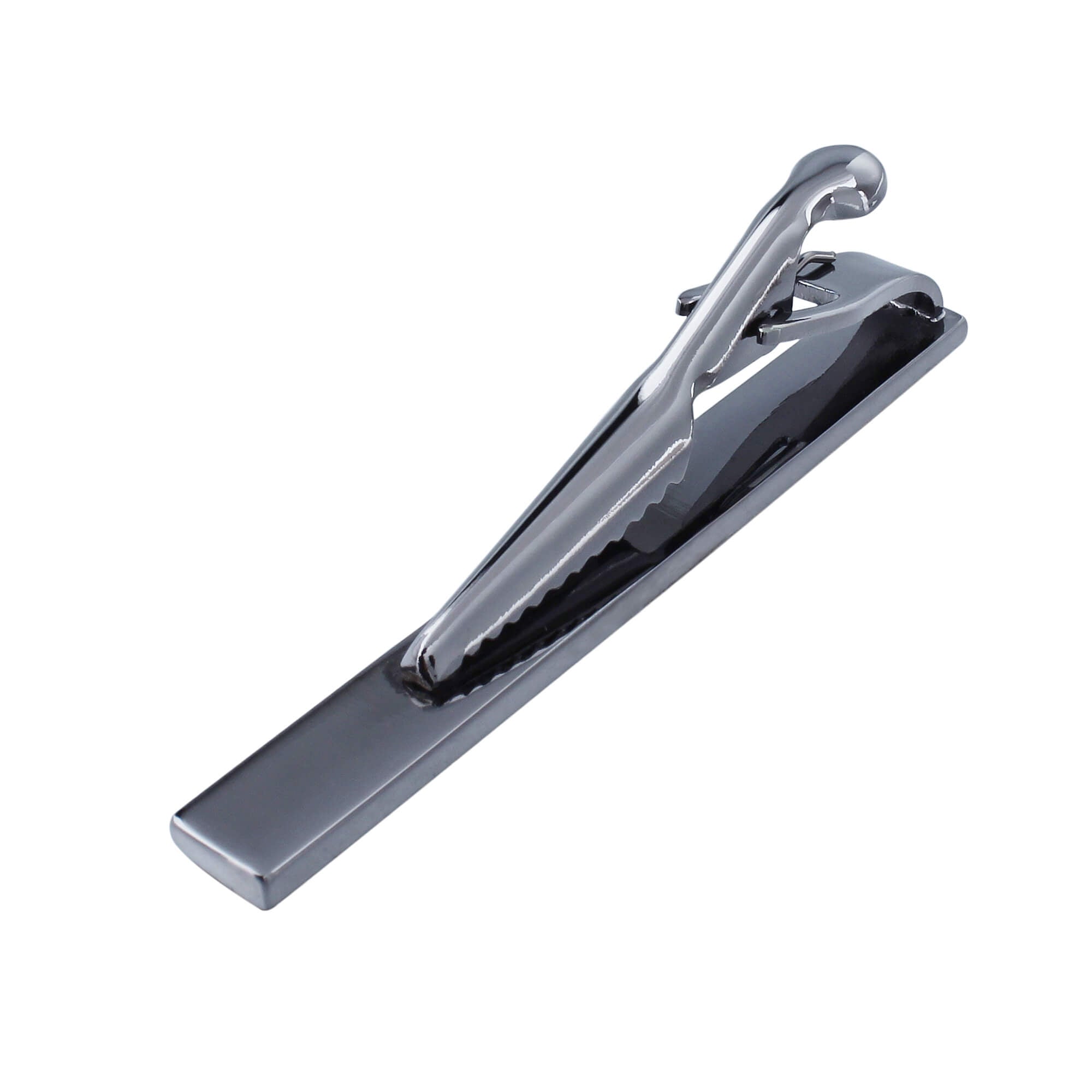 Brushed Gunmetal Angles Cufflinks and Tie Clip Set