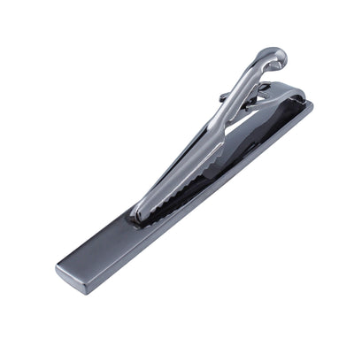 Brushed Gunmetal Angles Cufflinks and Tie Clip Set