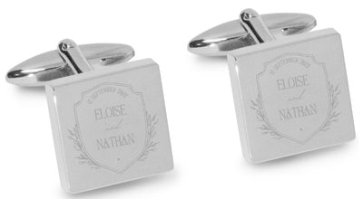 Couple's Engraved Cufflinks Engraving Cufflinks, Silver Natural, Couple's Engraved Cufflinks, Engraving Cufflinks, Engraved Cufflinks, Wedding, EC-CEC-SN, Clinks.com