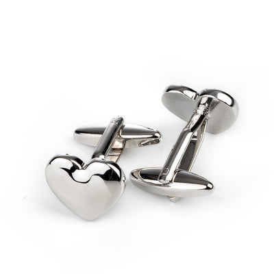 Silver Heart Engravable Cufflinks