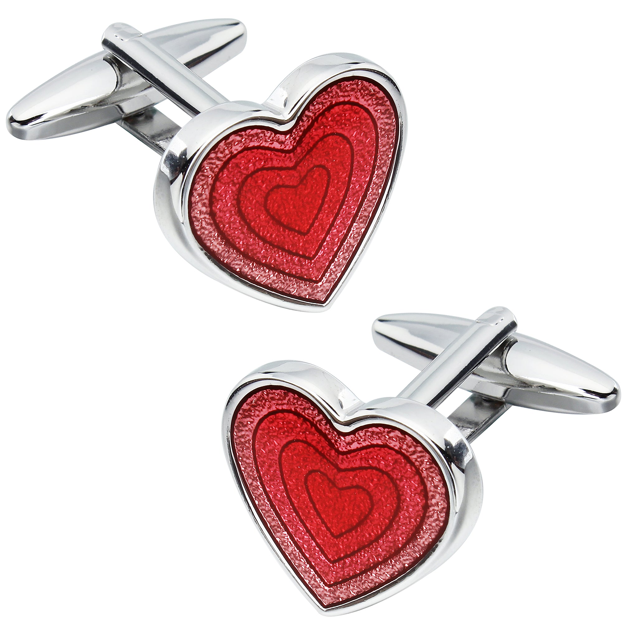 Red Heart Shaped Cufflinks