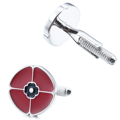 Red Poppy Remembrance Cufflinks