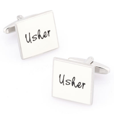 Usher White Wedding Cufflinks