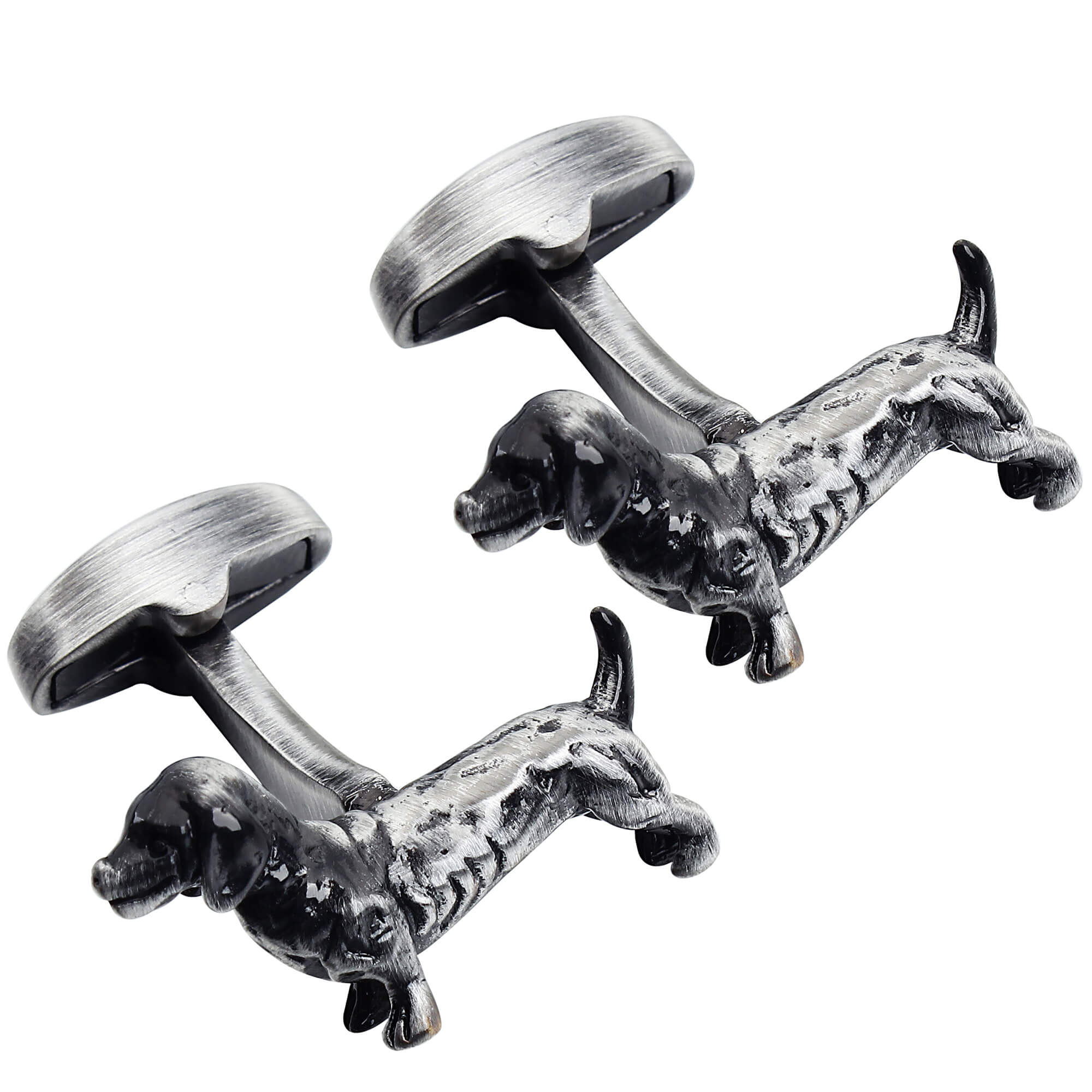 Dachshund Sausage Dog Antique Silver Cufflinks