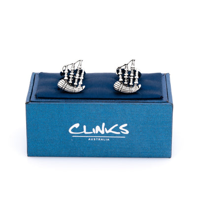 Scottish Bagpipe Cufflinks Silver