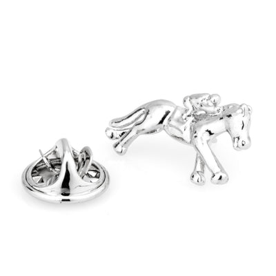 Melbourne Cup Horse Racing Silver Lapel Pin