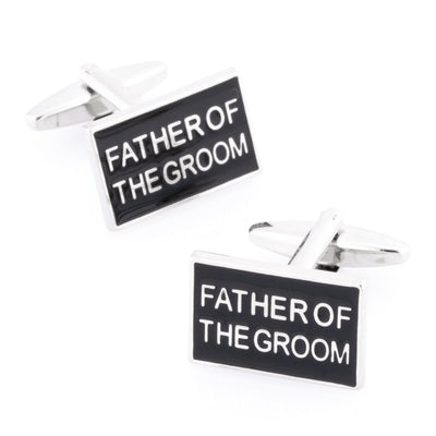 Father of the Groom Black and Silver Wedding Cufflinks