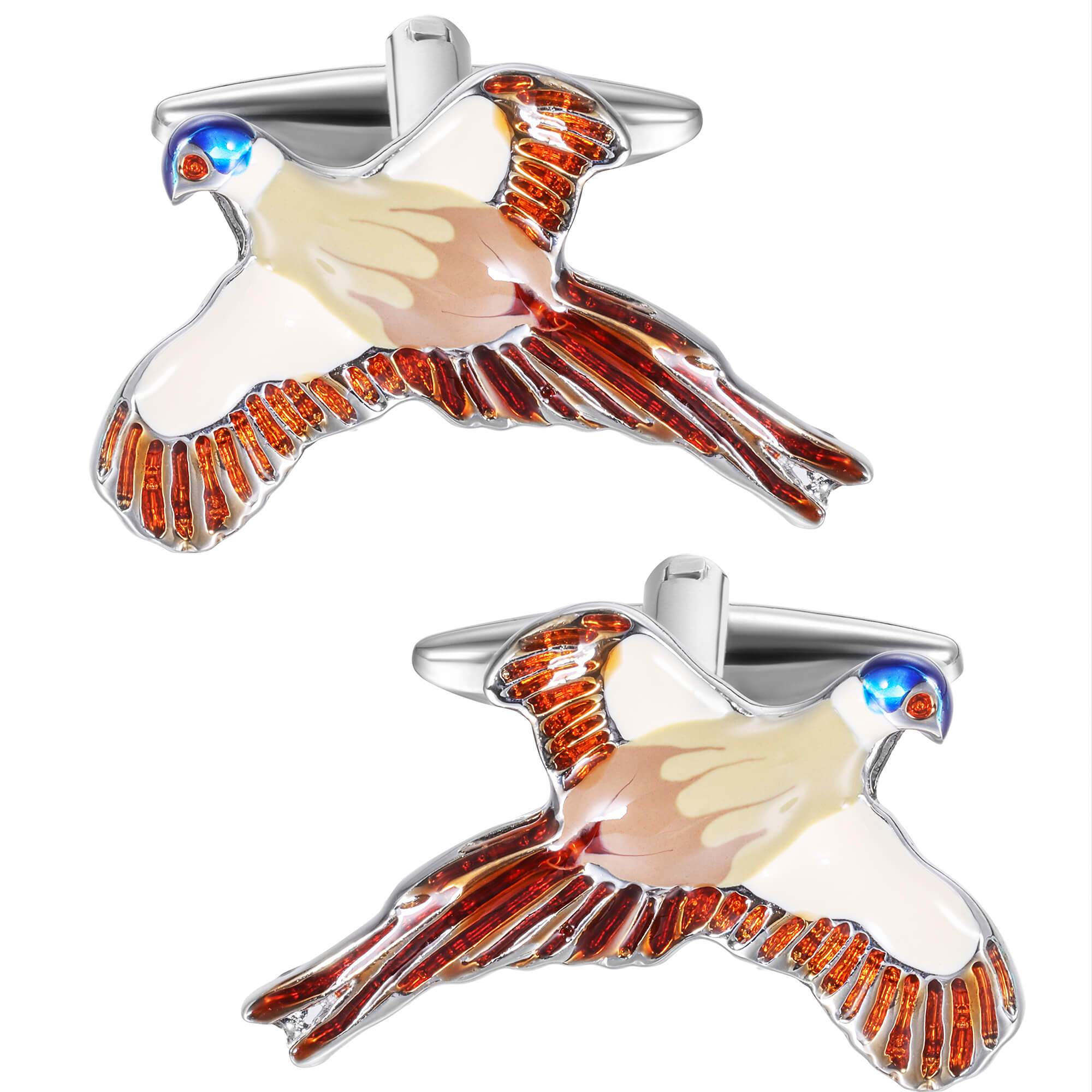 Flying Pheasant Enamel Cufflinks Novelty Cufflinks Clinks Australia 