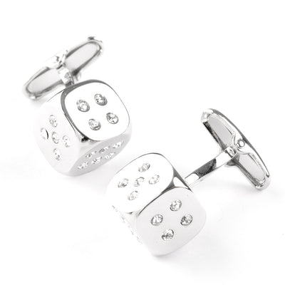 Silver "Diamond" Dice Cufflinks