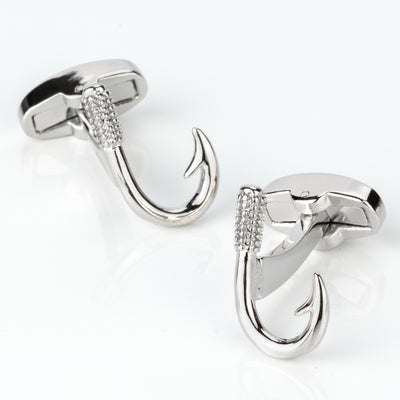 Silver Fishing Hook Cufflinks