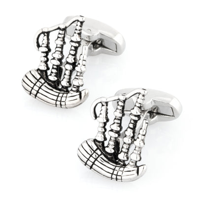 Scottish Bagpipe Cufflinks Silver