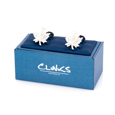 Silver Canadian Maple Leaf Cufflinks