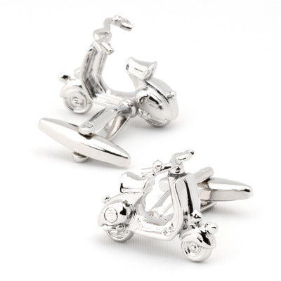 Silver 3D Vespa Scooter Cufflinks