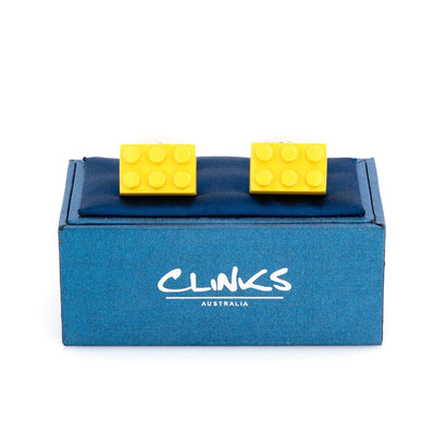 Yellow Building Block Cufflinks