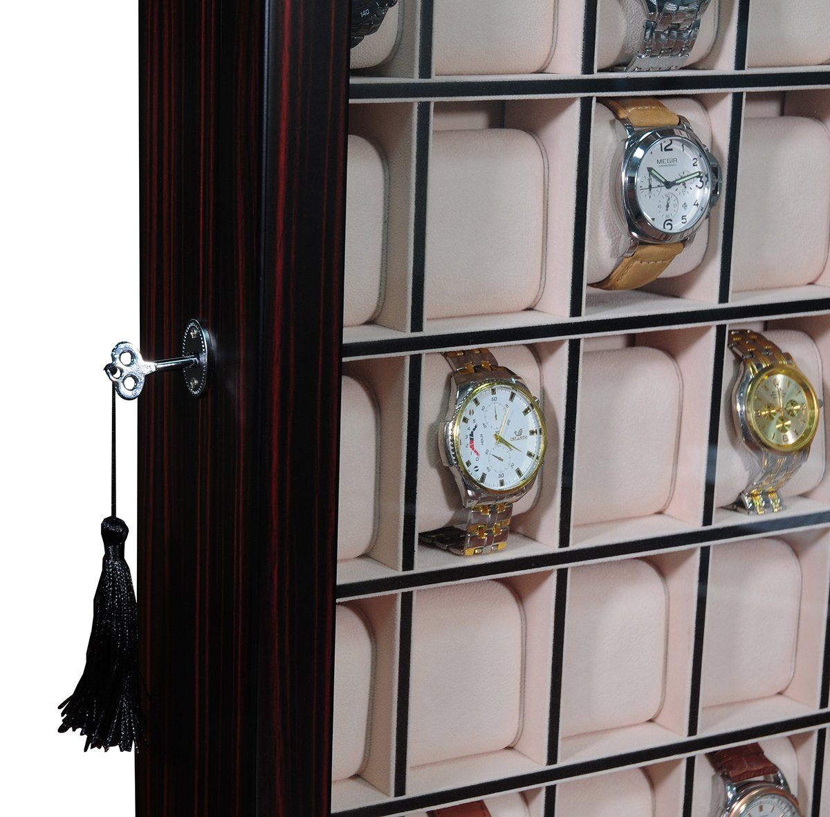 Ebony Wooden Watch Cabinet for 30 watches Watch Boxes Clinks Australia 