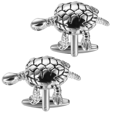 Silver Turtle Cufflinks with Moving Head & Legs