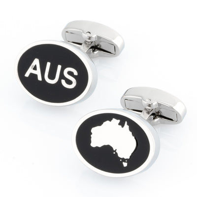 Australian Map and AUS Cufflinks, Novelty Cufflinks, CL8505, Mens Cufflinks, Cufflinks, Cuffed, Clinks, Clinks Australia