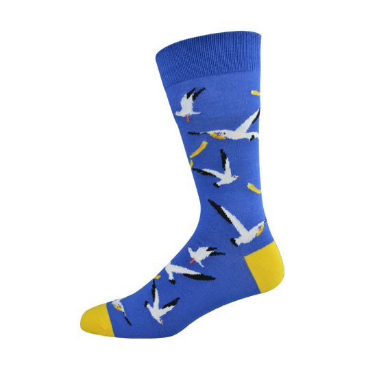 Mens Maate Seagull Sock, Socks, Bamboozld, Bamboo, Cotton, Spandex, Blue, SK1557, Men's Socks, Socks for Men, Clinks.com