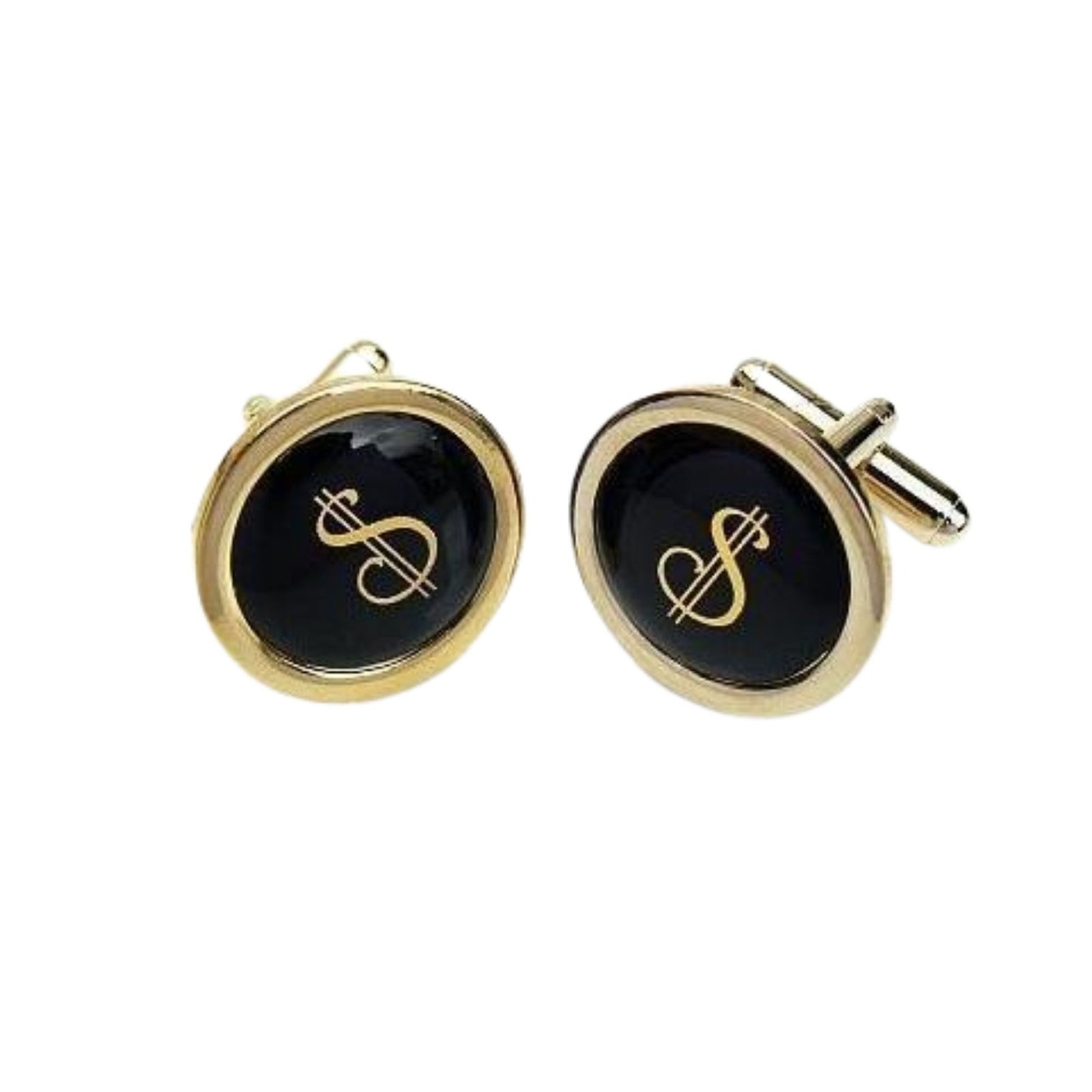 Gold Dollar $ sign cufflinks
