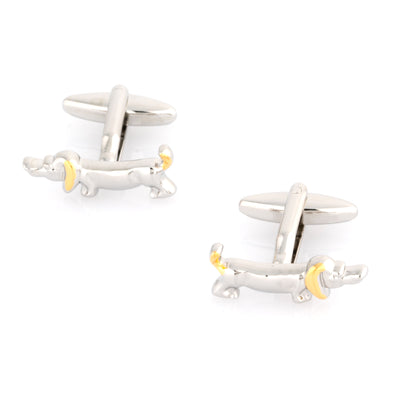 Sausage Dog Cufflinks in Gold and Silver