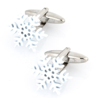 White Snow Flake Cufflinks