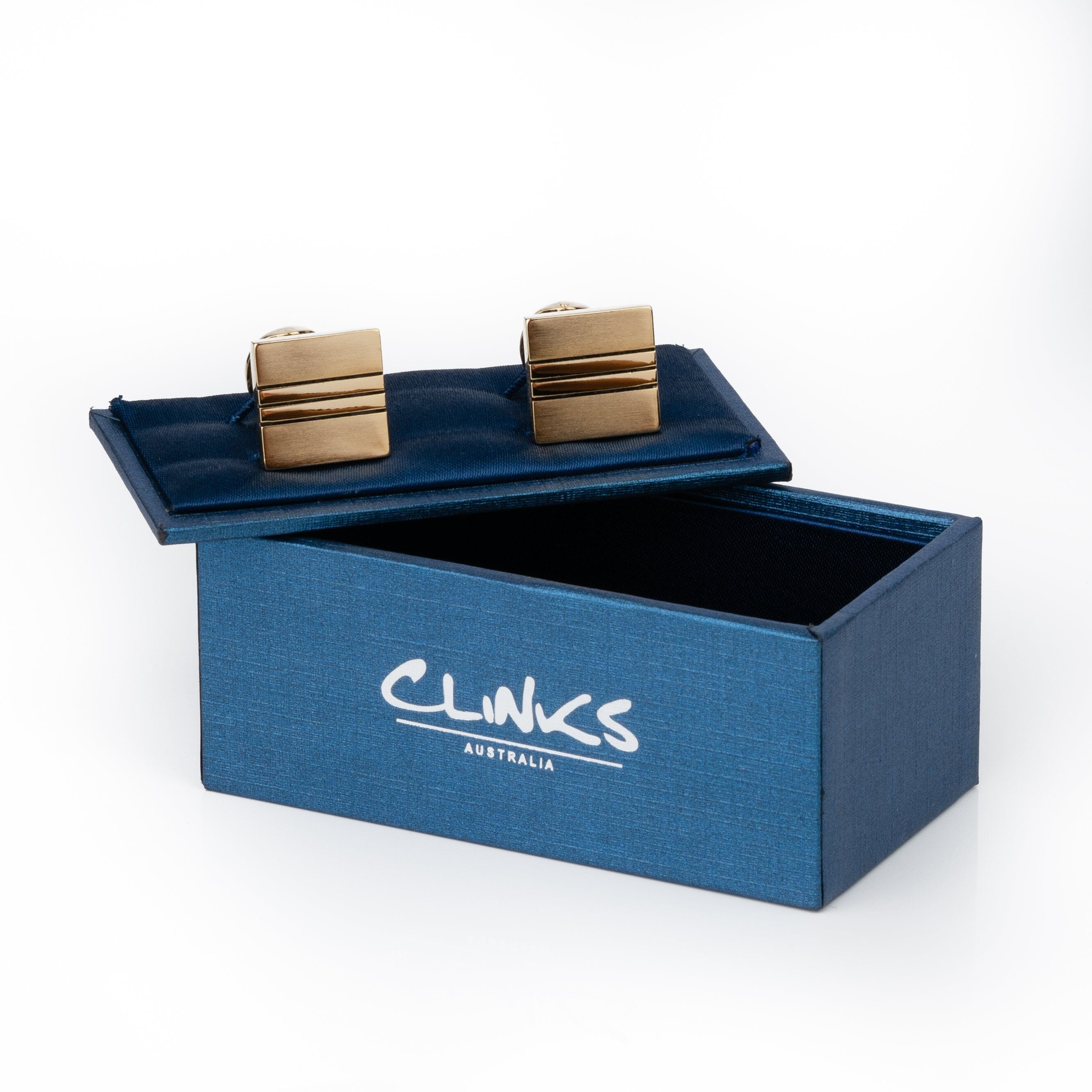 Classic Gold with Black Lines Cufflinks Classic & Modern Cufflinks Clinks Australia 