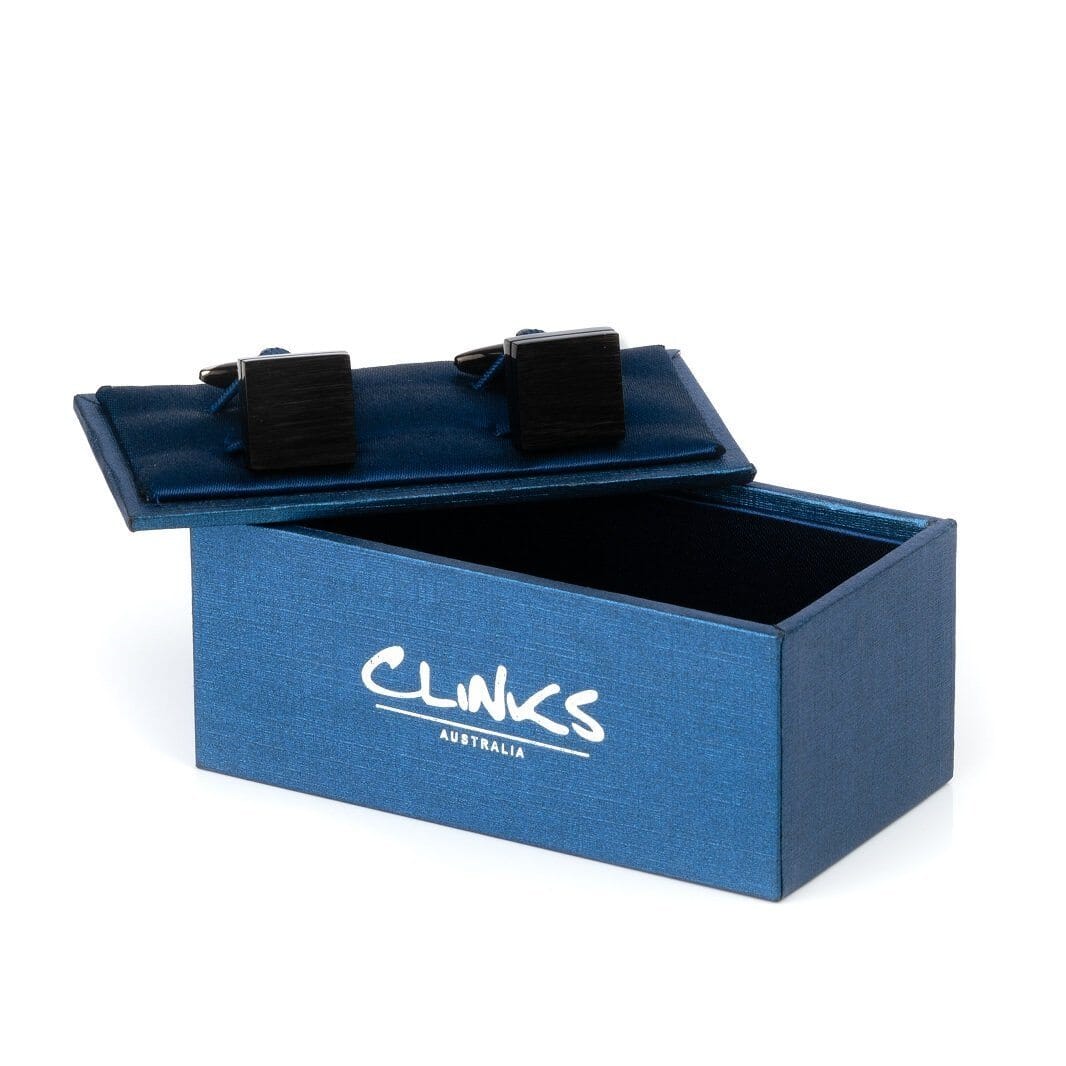 Brushed Black Cufflinks Classic & Modern Cufflinks Clinks Australia 
