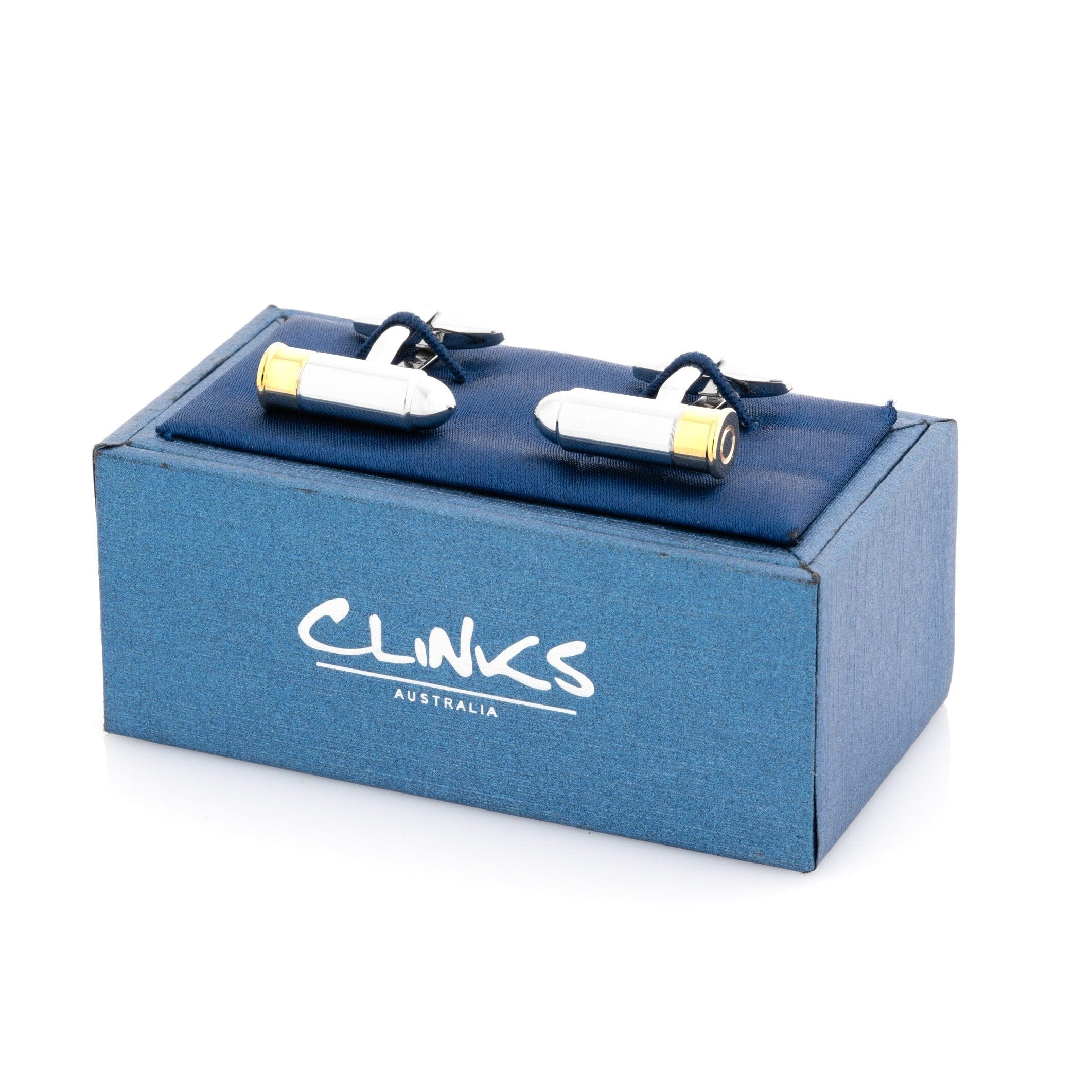 Silver/Gold Bullet Cufflinks Novelty Cufflinks Clinks Australia 