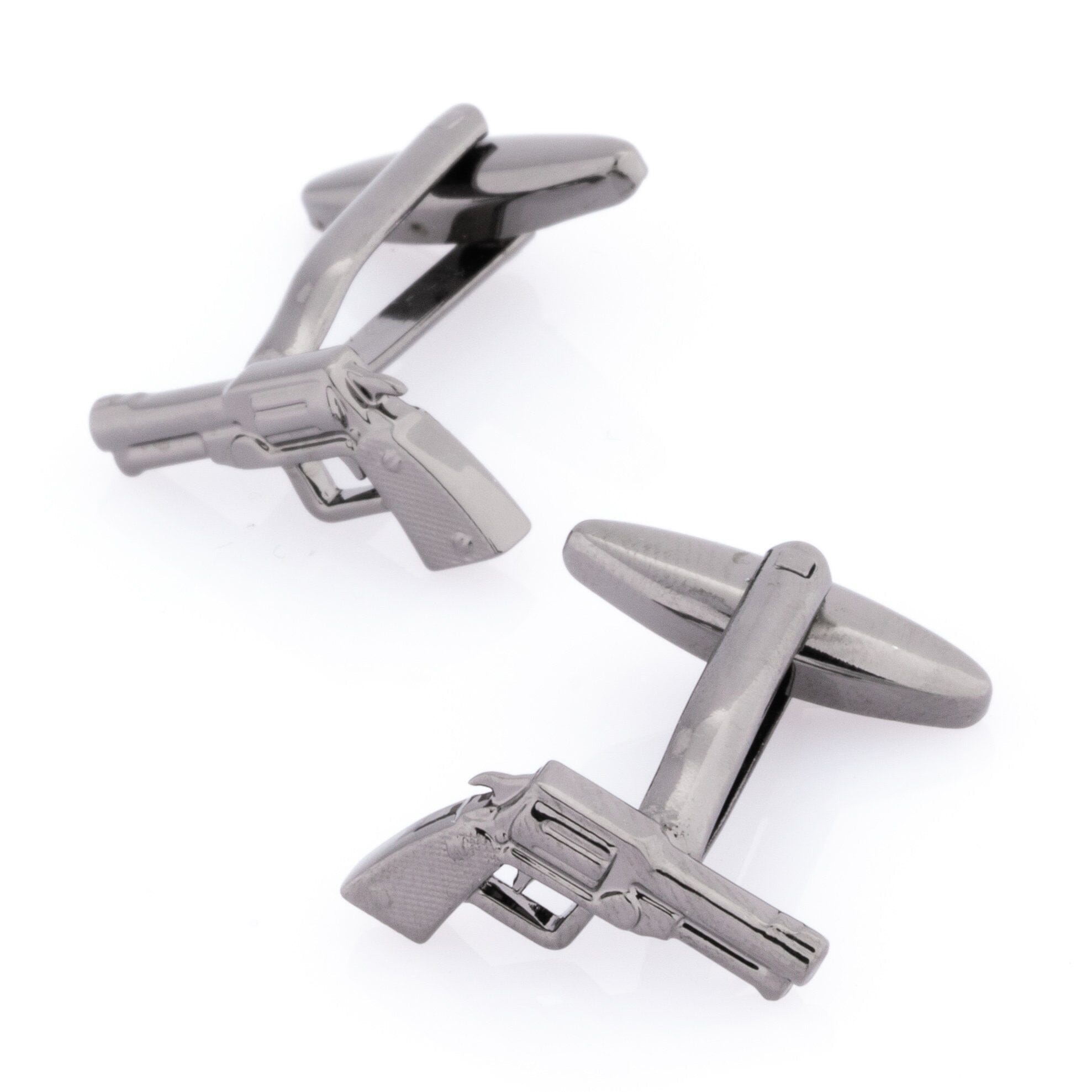 Gunmetal Revolver Gun Cufflinks Novelty Cufflinks Clinks Australia Gunmetal Revolver Gun Cufflinks 