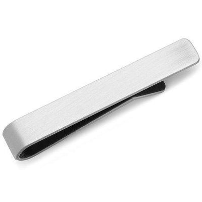 Brushed Silver I Love You Engraved Tie Clip