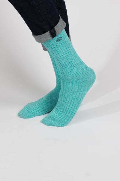 Aqua Marle Ribbed Socks