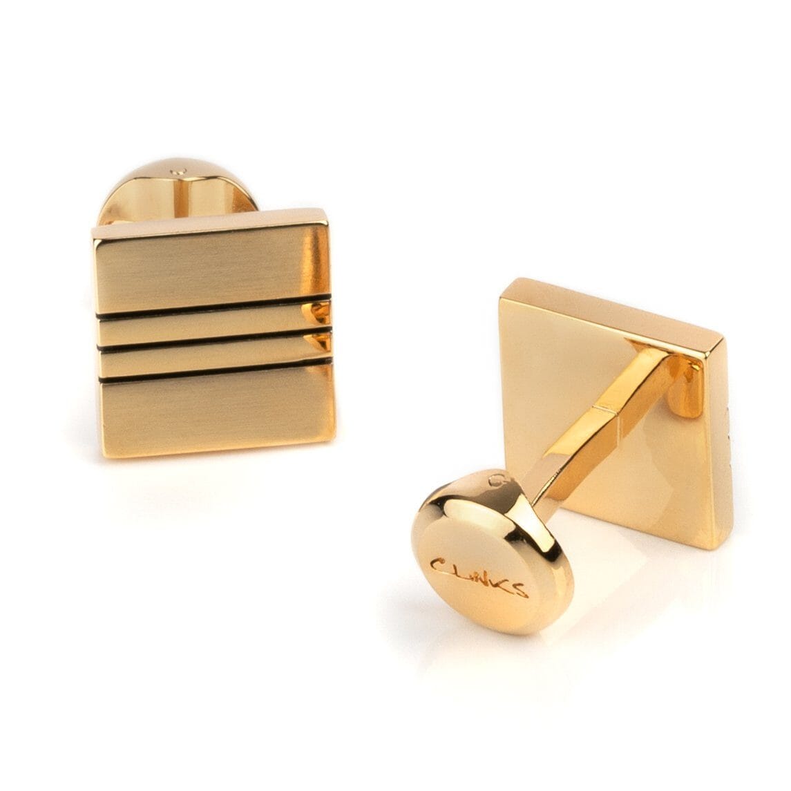 Classic Gold with Black Lines Cufflinks Classic & Modern Cufflinks Clinks Australia 